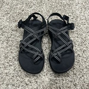 Black and white Chaco Sandals